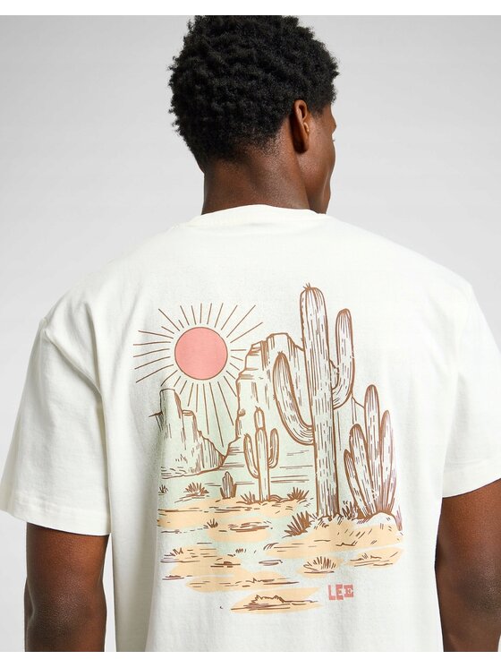 Lee Lee T-shirt Relaxed Graphic Tee Bianco Relaxed Fit