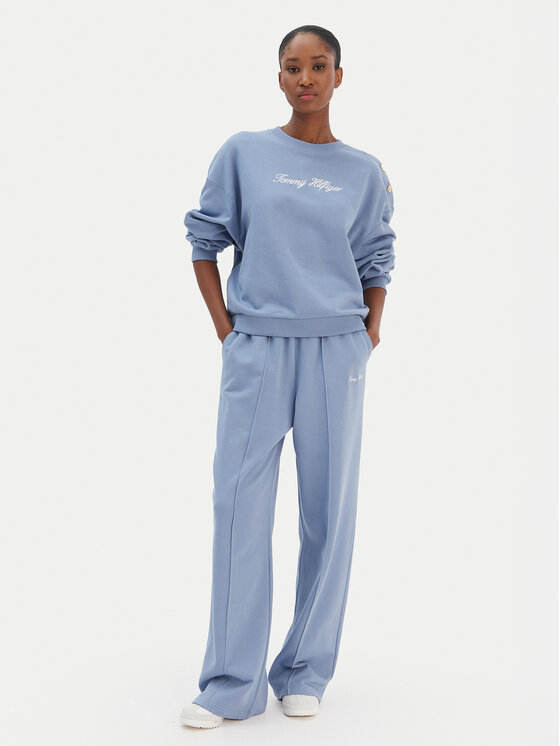 Tommy Hilfiger Tommy Hilfiger Majica dugih rukava Script WW0WW48783 Plava Relaxed Fit