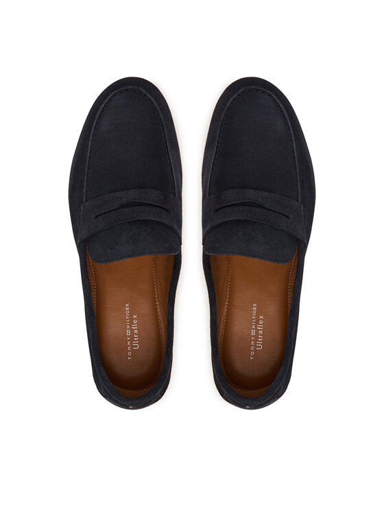 Tommy Hilfiger Tommy Hilfiger Loaferek Flexible Slim Suede Loafer FM0FM05745 Kék
