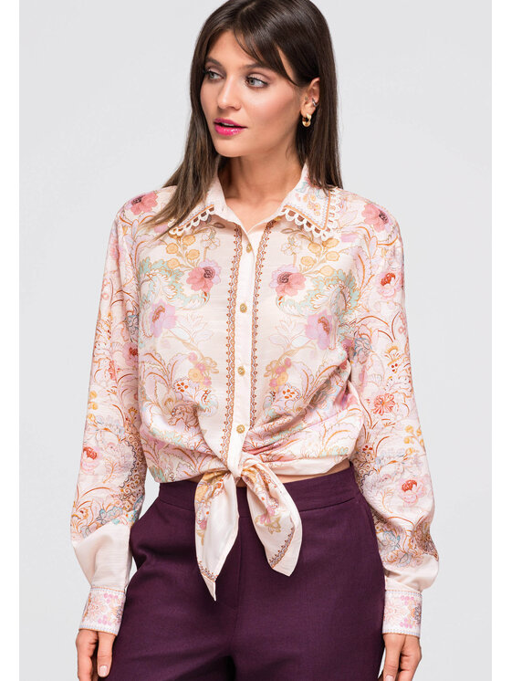 Ombre Ombre Koszula OW-SH-E0050 Różowy Loose Fit