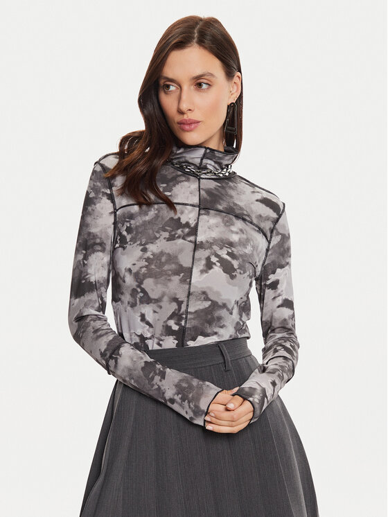 Karen by Simonsen Karen by Simonsen Блузка Rosalina 10105099 Сірий Slim Fit
