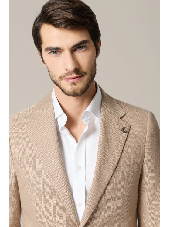 Lancerto Lancerto Marynarka Bolsena MA131126000012 Beżowy Slim Fit