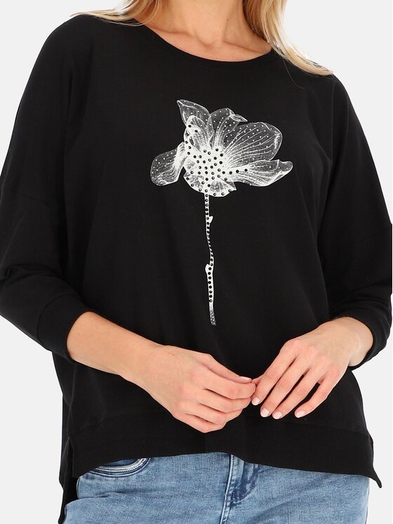 Perso Perso Blúzka TLE240511F Čierna Regular Fit