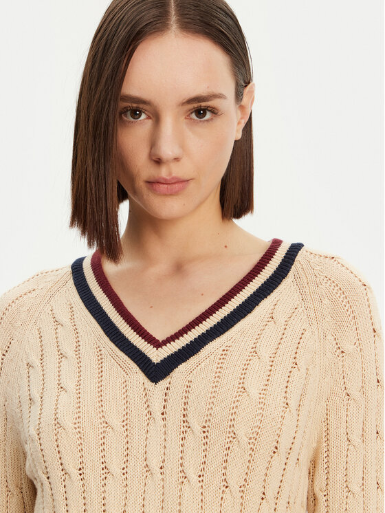 Tommy Hilfiger Tommy Hilfiger Džemper Varsity WW0WW43972 Bež Regular Fit