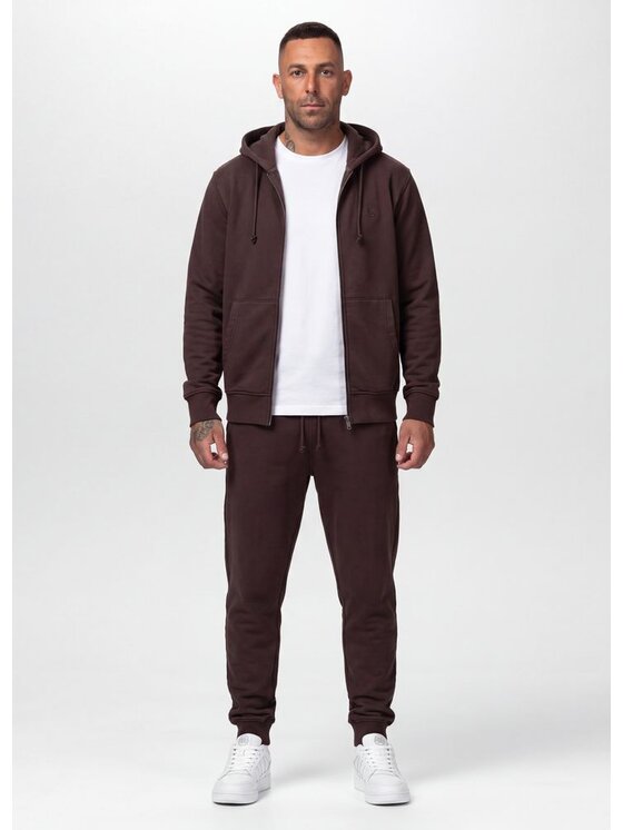PITBULL PITBULL Bluza Washed HACKETT Brązowy Regular Fit