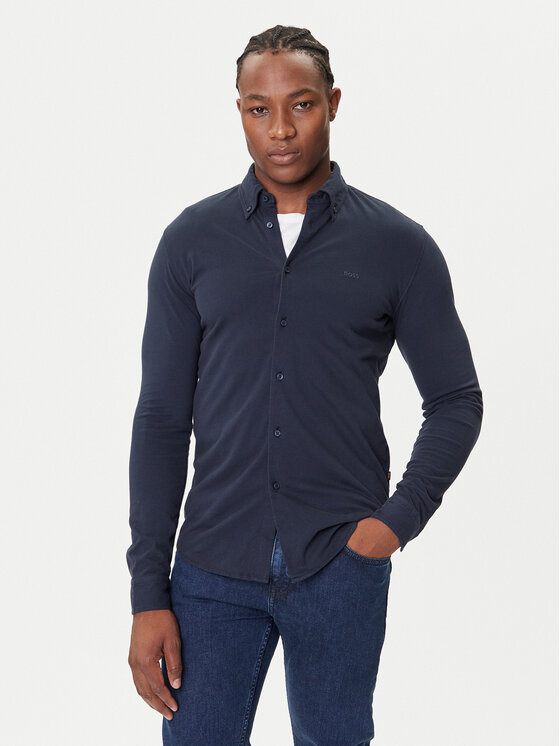 BOSS BOSS Cămașă Myjersey 50543089 Bleumarin Slim Fit