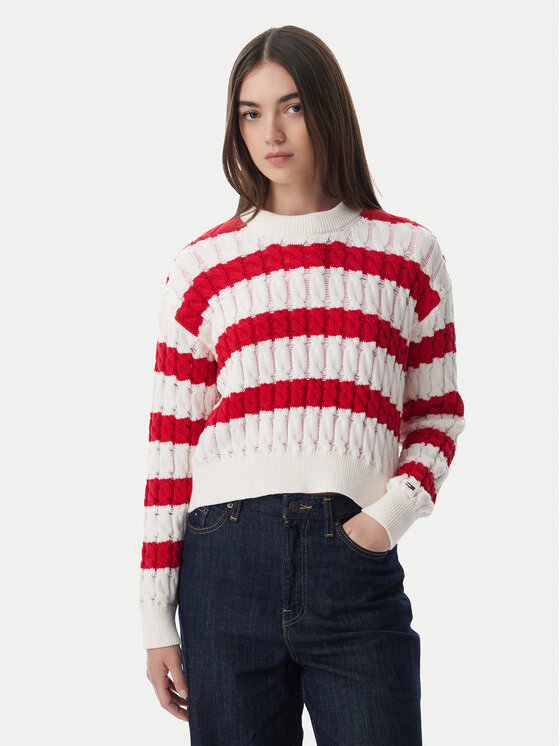 Tommy Jeans Sweater DW0DW22926 Piros Loose Fit