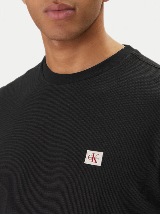 Calvin Klein Jeans Calvin Klein Jeans T-krekls Waffle Badge LV04RD008G Melns Regular Fit