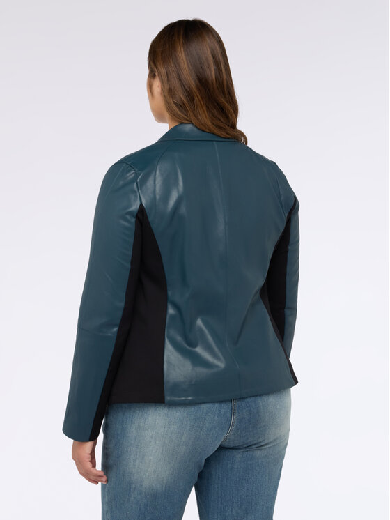 Fiorella Rubino Fiorella Rubino Giacca in similpelle R350T001227N015 Verde Slim Fit