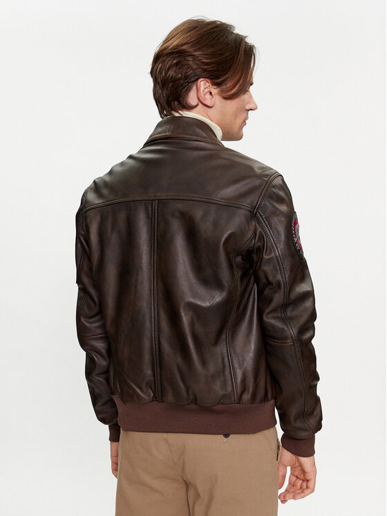 Aeronautica Militare Aeronautica Militare Giacca di pelle 232PN936PL199 Marrone Regular Fit