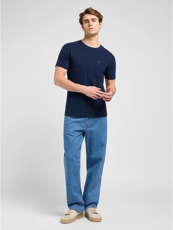 Lee Lee T-Shirt ULTIMATE POCKET TEE Niebieski Comfort Fit