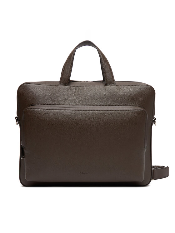 Calvin Klein Calvin Klein Laptoptáska Micro Pebble Slim Briefcase 36 LV04D3012G Barna