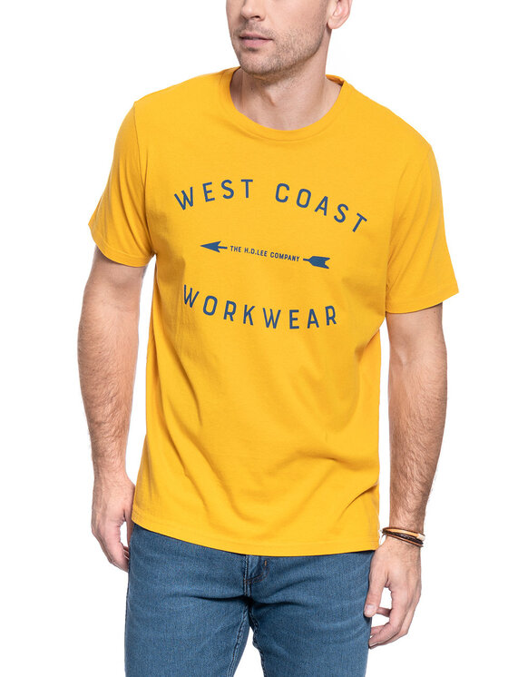 Lee Lee T-Shirt WORKWEAR TEE Żółty Regular Fit