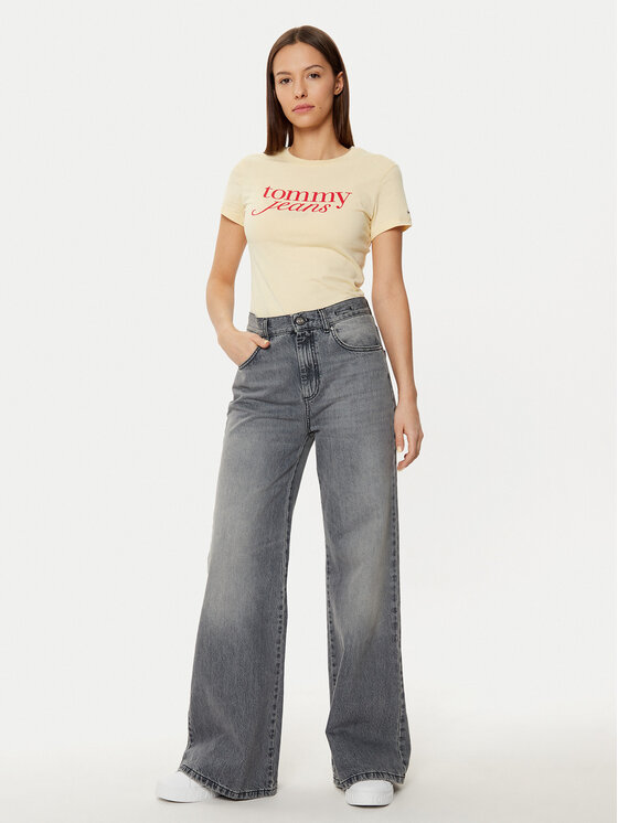 Tommy Jeans Tommy Jeans Тишърт DW0DW19447 Жълт Slim Fit