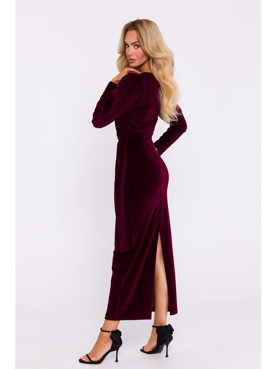 Made of Emotion Made of Emotion Sukienka wieczorowa M828 Bordowy Premium Fit