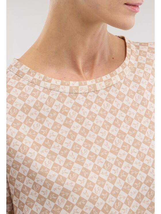 Trussardi Trussardi Top D000A000421N0LB Kremowy Regular Fit