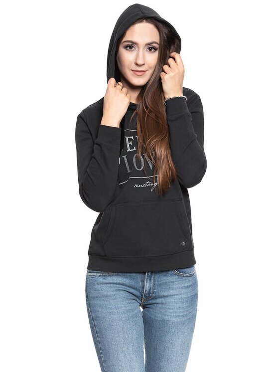 Mustang Mustang Bluza BELLA H STRUCTURE Czarny Regular Fit