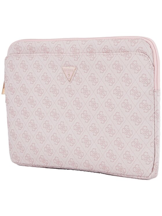 Guess Guess Torba na laptopa Sleeve 14" 4G Zipper Pocket Triangle Logo Różowy