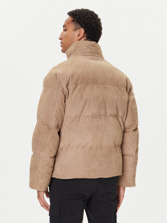 BOSS BOSS Кожено яке Jocamp 50547546 Бежов Relaxed Fit