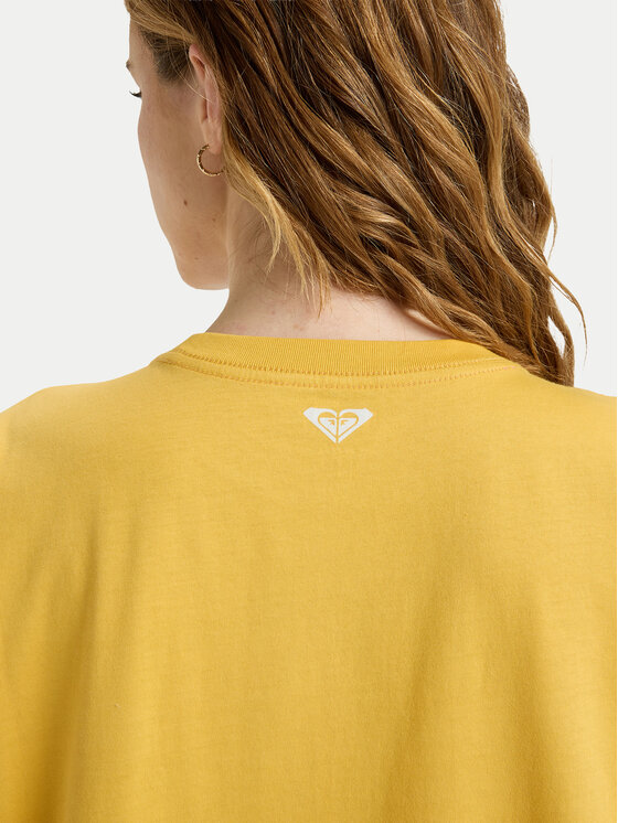 Roxy Roxy T-Shirt Hangloose The Sky ERJZT06020 Żółty Regular Fit