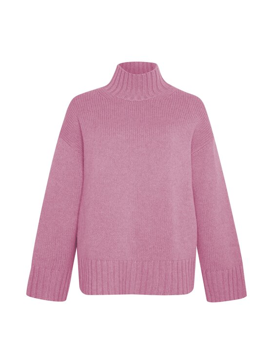 Style Republic Style Republic Golf Sweter o kroju oversize typu boxy, z mieszanki kaszmiru i wełny Różowy Boxy Fit
