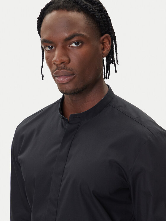 HUGO HUGO Marškiniai Kaleb 50551253 Juoda Slim Fit