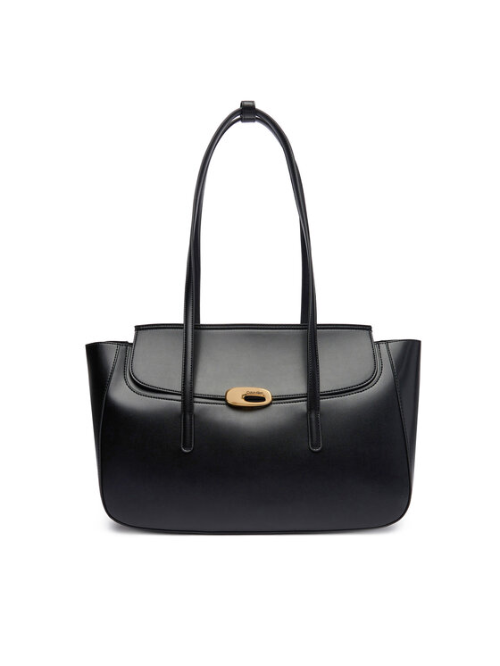 Calvin Klein Calvin Klein Torbica Hardware Flap Tote Bag LV04F3145G Crna