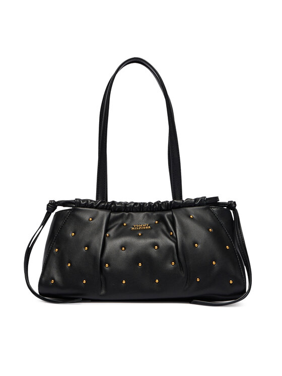 Tommy Hilfiger Tommy Hilfiger Rankinė Soft Leather Shoulder Bag Studs AW0AW19338 Juoda