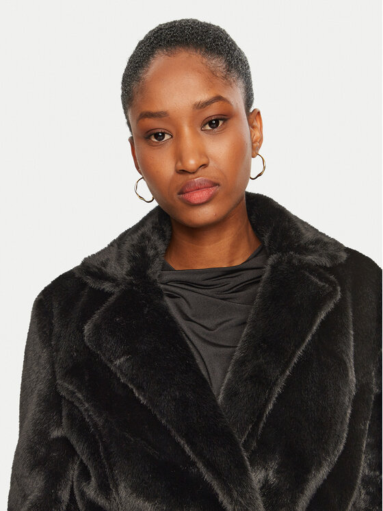 BARDOT BARDOT Pelzmantel Faux 59622JB Schwarz Regular Fit