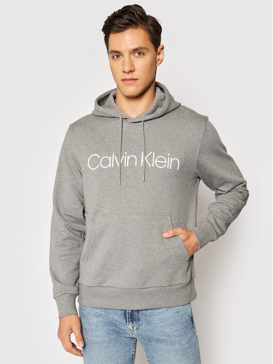 Calvin Klein Džemperis ar kapuci Logo K10K104060 Pelēks Regular Fit