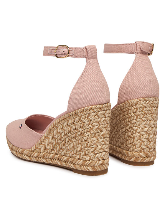 Tommy Hilfiger Tommy Hilfiger Espadrile Flag High Wedge Espad Closed Toe FW0FW09225 Roza