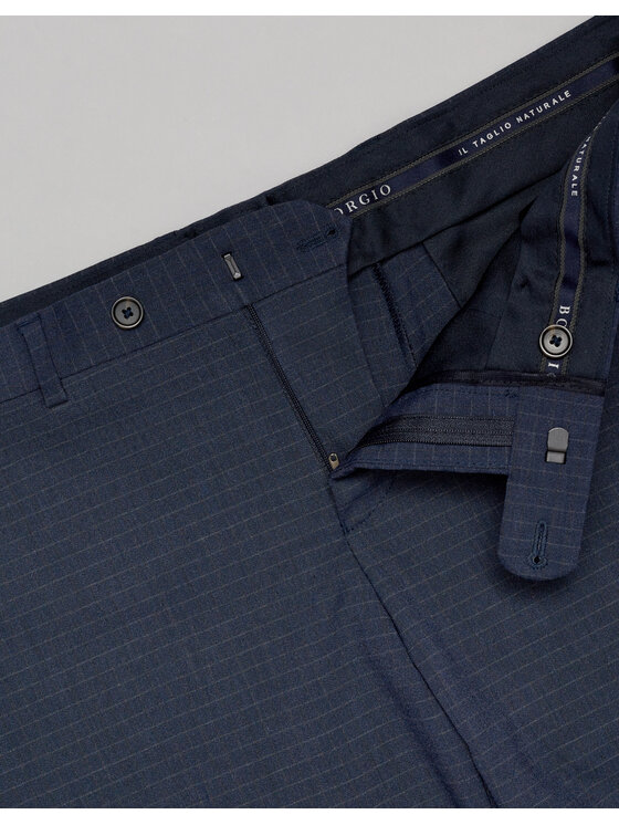 Borgio Borgio Spodnie garniturowe riesi Granatowy Classic Fit