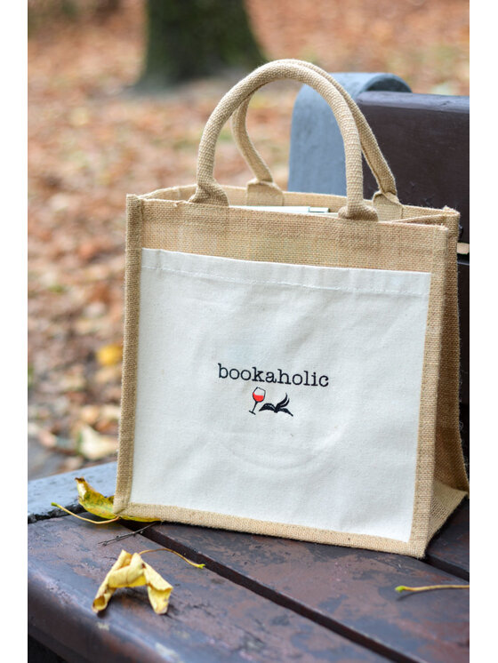 White Rvbbit White Rvbbit Torebka jutowa "bookaholic" Beżowy