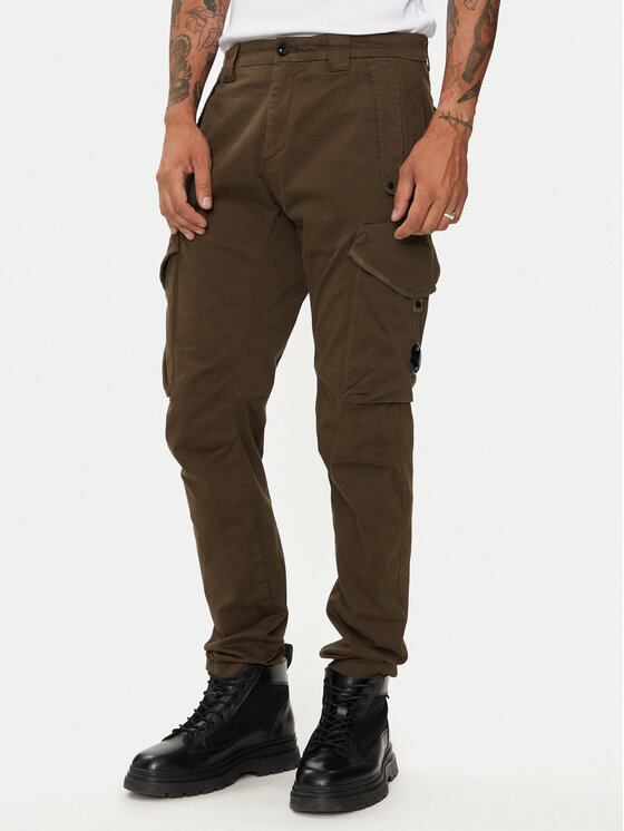 C.P. Company Bavlnené nohavice 17CMPA058A005529G Zelená Ergonomic Fit
