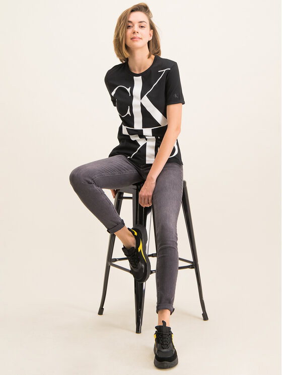 Calvin Klein Jeans Calvin Klein Jeans T-shirt Mirrored Monogram J20J212932 Noir Regular Fit