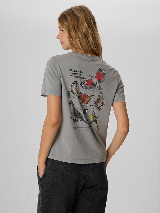 4F 4F T-Shirt OUTLAND Světle šedá Loose Fit