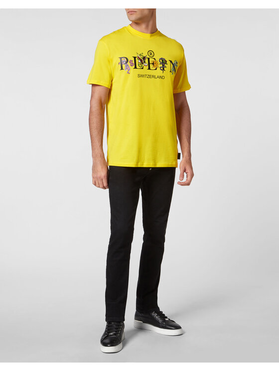 PHILIPP PLEIN PHILIPP PLEIN T-Shirt 7569 Żółty Regular Fit