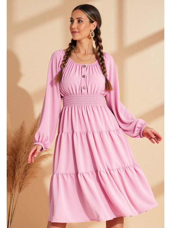 FIGL FIGL Sukienka codzienna M1169 Różowy A-Line Fit