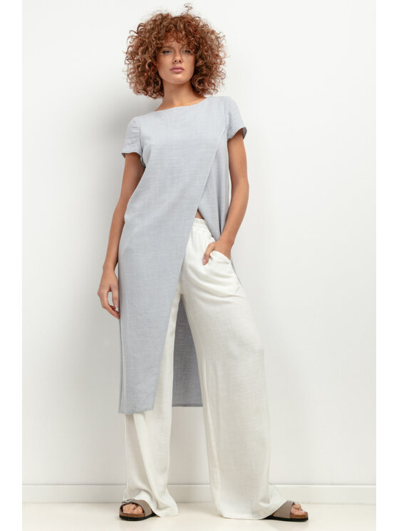 Tessita Tessita Tunika NARZUTKA_T405 2 szara Szary Classic Fit