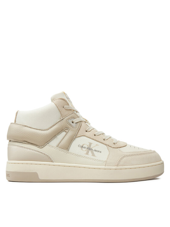 Calvin Klein Jeans Snīkeri Basket Cup Mid Laceup Lth Ml Mtr YM0YM00995 Bēšs