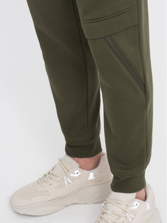 Ombre Ombre Teplákové kalhoty OM-PASK-0147 Zelená Regular Fit