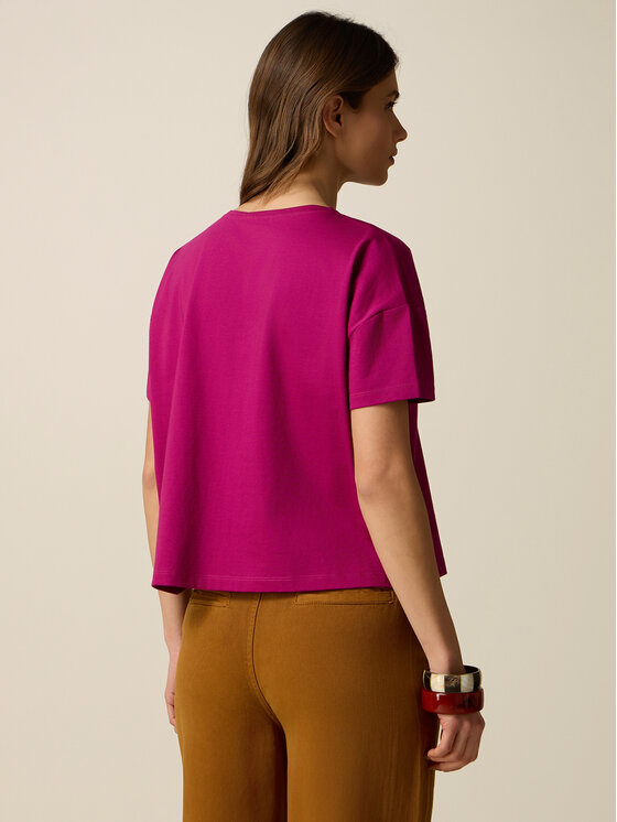 Oltre Oltre T-Shirt G007J004362N019 Fioletowy Boxy Fit