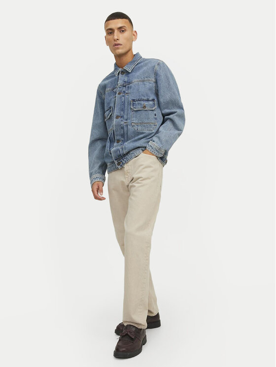 Jack & Jones Jack & Jones Jeansy Chris 12246401 Béžová Relaxed Fit