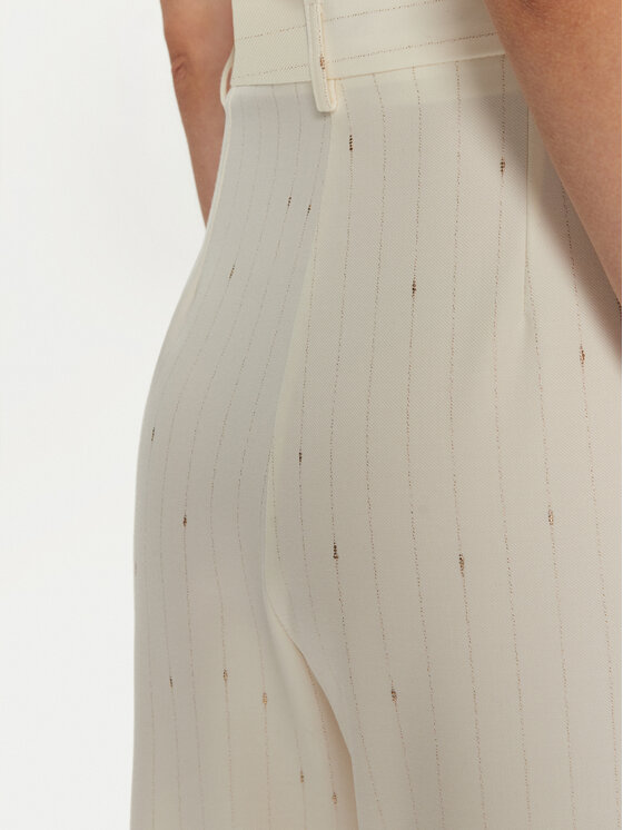 Simona Corsellini Simona Corsellini Pantaloni di tessuto A24CPPA014 Écru Wide Leg