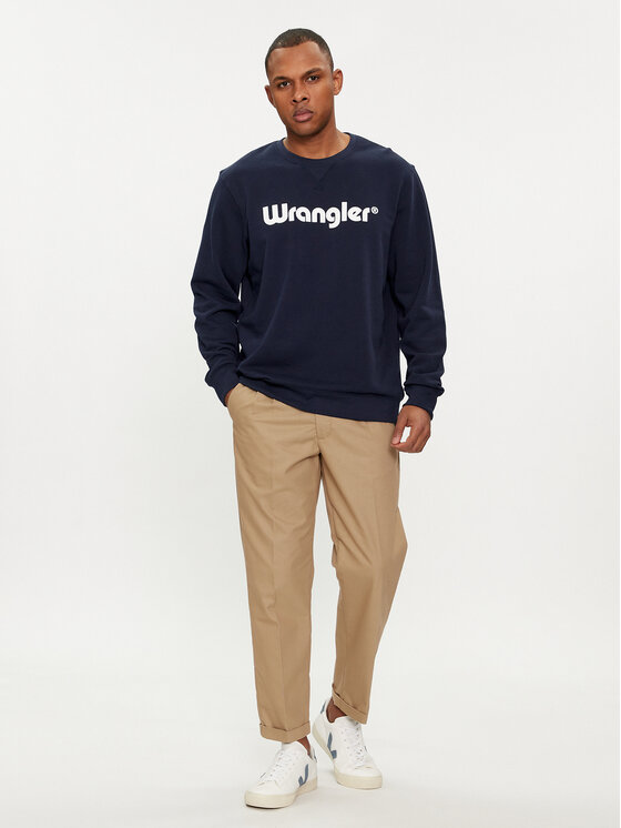 Wrangler Wrangler Majica dugih rukava Logo 112350539 Écru Regular Fit