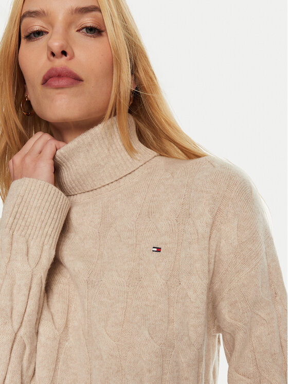 Tommy Hilfiger Tommy Hilfiger Rollkragenpullover WW0WW43102 Beige Regular Fit