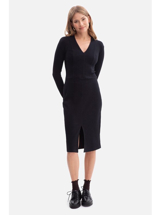 BeWear BeWear Sukienka dzianinowa b307 Czarny Baggy Fit