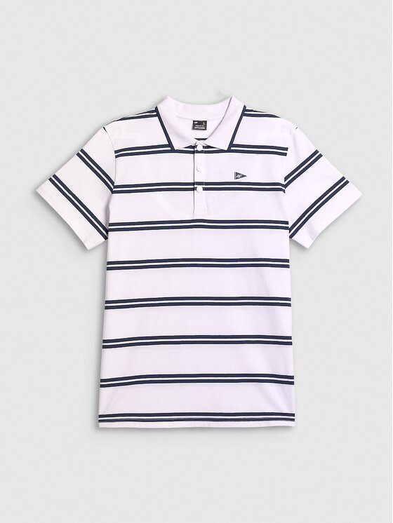 4F 4F Polo 4FRSS26TPTSM0898-10S Biały Regular Fit