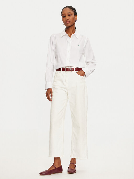 Tommy Hilfiger Tommy Hilfiger Marškiniai WW0WW44084 Balta Regular Fit