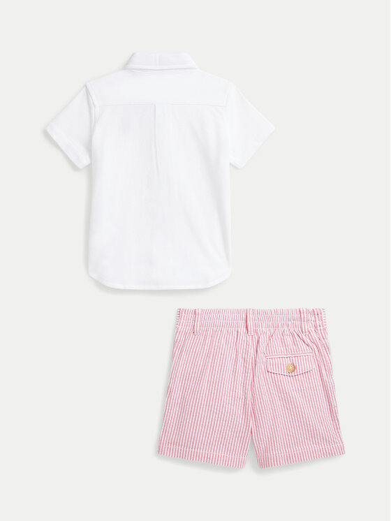 Polo Ralph Lauren Polo Ralph Lauren Komplekti kuuluvad särk ja riidest šortsid 320966276001 Valge Regular Fit